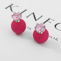 Alloy Korea Geometric Earring  (light Pink Beads + Platinum) Nhtm0250-light-pink-beads-platinum main image 4
