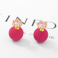 Alloy Korea Geometric Earring  (light Pink Beads + Platinum) Nhtm0250-light-pink-beads-platinum main image 5