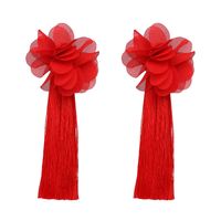 Cloth Fashion Flowers Earring  (red) Nhjj4975-red main image 1