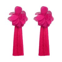 Cloth Fashion Flowers Earring  (red) Nhjj4975-red main image 5