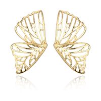 Souhait Croix-frontière Nouvelle Arrivée Papillon Boucles D'oreilles Exagéré Personnalisé Papillon Alliage En Métal Creux Boucles D'oreilles main image 2