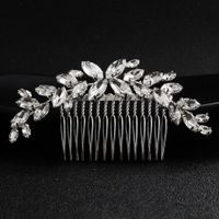 Coréen Simple De Mariée Cheveux Peigne Cheval Eye Strass Plein Diamant Alliage Cheveux Peigne De Mariage Robe Banquet Coiffe Accessoires main image 1