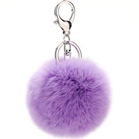 Fashion Hairball + Zinc Alloy Keychain ( Purple ) Nhmm0654 main image 1