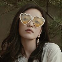 Plastic Fashion  Glasses  (white Frame Yellow Piece) Nhkd0254-white-frame-yellow-piece main image 1