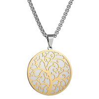 Titanium&stainless Steel Simple Flowers Necklace  (alloy) Nhhf0877-alloy main image 1