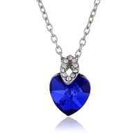 Europäischer Und Amerikanischer Modeschmuck Neuer Diamant Anhänger Schlüsselbein Kette Mode Einfache Herzförmige Kristall Halskette main image 1
