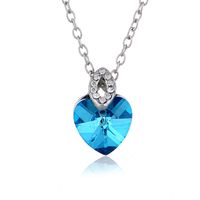 Europäischer Und Amerikanischer Modeschmuck Neuer Diamant Anhänger Schlüsselbein Kette Mode Einfache Herzförmige Kristall Halskette main image 5
