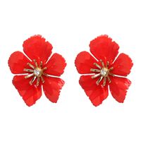 Alloy Fashion Flowers Earring  (red) Nhjj5030-red main image 2