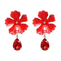 Alloy Fashion Flowers Earring  (red) Nhjj5034-red main image 2