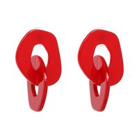 Plastic Fashion Geometric Earring  (red) Nhjj5035-red main image 1