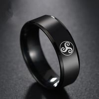 Titanium&stainless Steel Fashion Geometric Ring  (black-6) Nhhf0899-black-6 main image 1