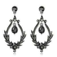 Mode Modeschmuck Europäische Und Amerikanische Ohrringe Galvanik Altes Silber Retro Blumen Ohrringe   Heiß main image 1