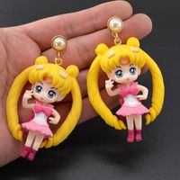 Europäische Und Amerikanische Cartoon Sailor Moon Model Ohrringe Übertriebene Mond Hasen Ohrringe Netz Rot Japanische Süße Persönlichkeit Ohrringe main image 3
