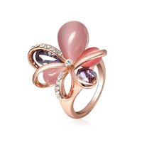 Neue Legierung Hand Zubehör Fabrik Direkt Vertrieb Mode Beliebte Blume Offene Legierung Opal Ring main image 4
