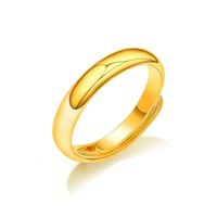 Koreanische Version Von Modeschmuck, Vergoldete Farbe, Glatte Einfache Damen Ring Öffnung, Geschenk In Größe main image 1