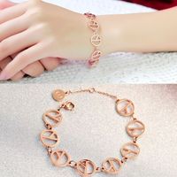 Titanium&stainless Steel Bohemia Geometric Bracelet  (rose Alloy) Nhok0060-rose-alloy main image 2