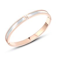 Titanium&stainless Steel Fashion Geometric Bracelet  (rose Alloy + Vinyl) Nhok0194-rose-alloy-vinyl main image 1