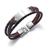 Leather Fashion Bolso Cesta Bracelet  (black And White) Nhop2906-black-and-white main image 5