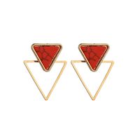 Alloy Simple Geometric Earring  (red) Nhbq1654-red main image 2