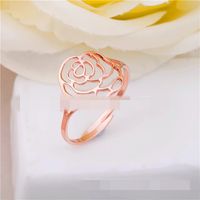 Titanium&stainless Steel Korea Flowers Ring  (rose Alloy) Nhgs0372-rose-alloy main image 2