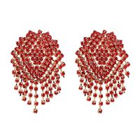 Imitated Crystal&cz Fashion Tassel Earring  (red) Nhjj5048-red main image 1