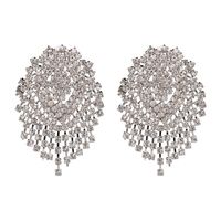 Imitated Crystal&cz Fashion Tassel Earring  (red) Nhjj5048-red main image 8