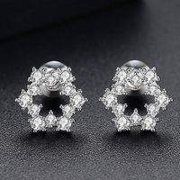 Alloy Korea Flowers Earring  (platinum) Nhtm0322-platinum main image 2