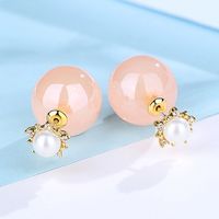Alloy Korea Geometric Earring  (pink Plated Platinum) Nhtm0330-pink-plated-platinum main image 3
