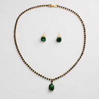 Imitated Crystal&cz Fashion  Necklace  (green-glass) Nhhs0515-green-glass main image 1