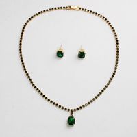 Imitated Crystal&cz Fashion  Necklace  (green-glass) Nhhs0515-green-glass main image 2