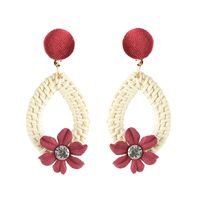 Alloy Simple Flowers Earring  (red) Nhjq10632-red main image 1