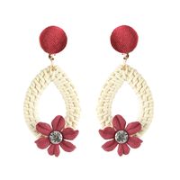 Alloy Simple Flowers Earring  (red) Nhjq10632-red main image 2