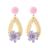 Alloy Simple Flowers Earring  (red) Nhjq10632-red main image 4