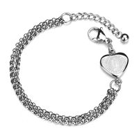 Titanium&stainless Steel Punk Sweetheart Bracelet  (steel Color) Nhhf0965-steel-color main image 1