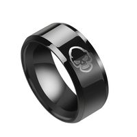 Titanium&stainless Steel Simple Geometric Ring  (black-7) Nhhf0968-black-7 main image 1