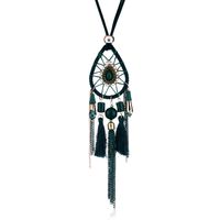 Europäische Und Amerikanische Retro-edelsteine Übertriebene Damen Halskette Bohemian Dream Catcher Wasser Tropfen Mehr Schicht Ige Reis Perlen Halskette Großhandel main image 1