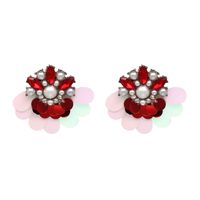 Alloy Fashion Flowers Earring  (red) Nhjj5001-red main image 1