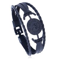 Punk 2018 Nouveau En Cuir Tissé Une Paire De Boucles Bracelet Croix-frontière Stable Fournir Couple Bracelets Imitation Peau De Vache Bracelet main image 1