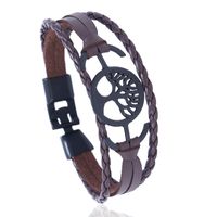 Leather Fashion Geometric Bracelet  (black) Nhpk2099-black main image 3