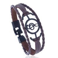 Leather Fashion Geometric Bracelet  (black) Nhpk2110-black main image 3