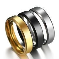 Titanium&stainless Steel Simple Geometric Ring  (black-5) Nhhf0988-black-5 main image 1