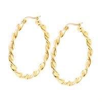 Korea Dongdaemun Schmuck Ins Stil Twist Twisted Line Große Ring Ohrringe Titans Tahl 18k Gold Multi-größen Ohrringe main image 3