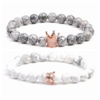 Natural Stone Fashion Animal Bracelet  (white Pine + Gray) Nhyl0204-white-pine-gray main image 1