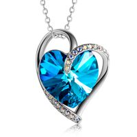 Europäische Und Amerikanische Mode Klassisches Herz Des Ozeans Blaue Liebes Kristall Kette High-end-kristall Anhänger 830166 main image 1
