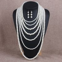 Beads Fashion Geometric Necklace  (creamy-white) Nhct0305-creamy-white main image 1