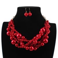 Plastic Fashion Geometric Necklace  (red) Nhct0307-red main image 1