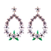 Kreative Neue Europäische Und Amerikanische Mode Beliebte Runde Kristall Hand Gewickelte Legierung Eingelegte Farbige Diamant Ohrringe Frauen main image 4