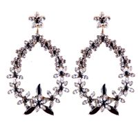 Kreative Neue Europäische Und Amerikanische Mode Beliebte Runde Kristall Hand Gewickelte Legierung Eingelegte Farbige Diamant Ohrringe Frauen main image 5