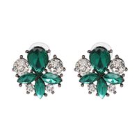 Imitated Crystal&cz Fashion Flowers Earring  (green) Nhjj5110-green main image 1