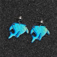 Commerce Extérieur Européen Et Américain Bijoux  Coloré Océan Série Mignon Grosse Tête Requin Boucles D'oreilles Plage Poissons Boucles D'oreilles main image 3